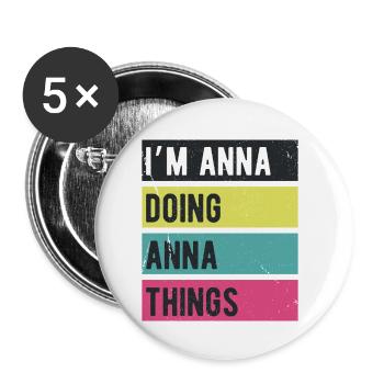 I’m Anna Doing Anna Things Retro Colors - Buttons small 1''/25 mm (5-pack) - white - Front