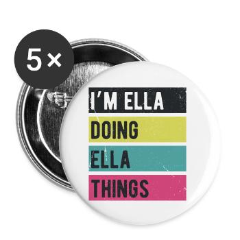 I’m Ella Doing Ella Things Retro Colors - Buttons small 1''/25 mm (5-pack) - white - Front