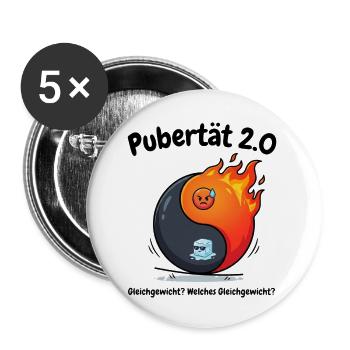 Pubertät 2.0 - Menopause Yin Yang & Gleichgewicht - Buttons klein 25 mm (5er Pack) - Weiß - Vorne
