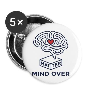 Mind Over Matter – Herz und Verstand Illustration - Buttons klein 25 mm (5er Pack) - Weiß - Vorne