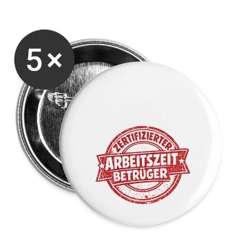 Fraudeur certifié en temps de travail - Lot de 5 petits badges (25 mm) - blanc - Devant