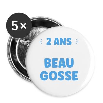 Deux ans Déjà Beau Gosse - Lot de 5 petits badges (25 mm) - blanc - Devant