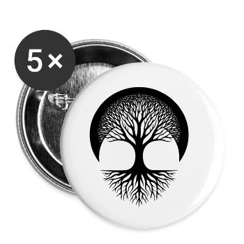 Arbre de Vie - Source de Vie - InkUnited - Lot de 5 petits badges (25 mm) - blanc - Devant