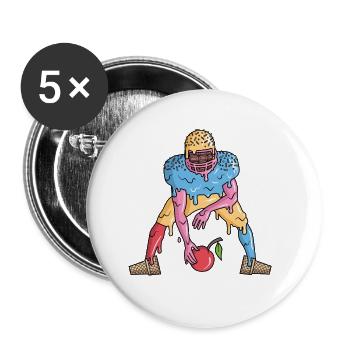 American Football Eiscreme Kinder Jungen Football - Buttons small 1''/25 mm (5-pack) - white - Front