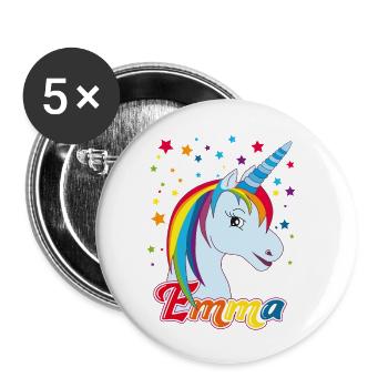Emma, maiden name, favorite name - Buttons small 1''/25 mm (5-pack) - white - Front