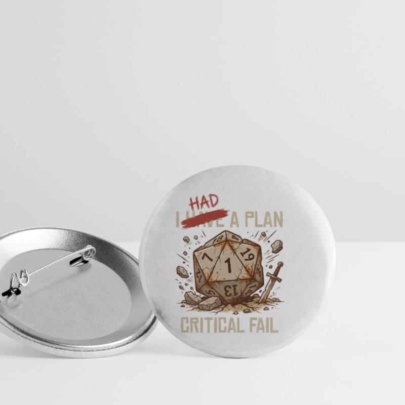 Échec critique – J’avais un plan cube Lot de 5 petits badges (25 mm)