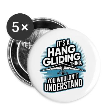 Drachenflieger Hängegleiter Luftsport Enthusiasten - Buttons klein 25 mm (5er Pack) - Weiß - Vorne