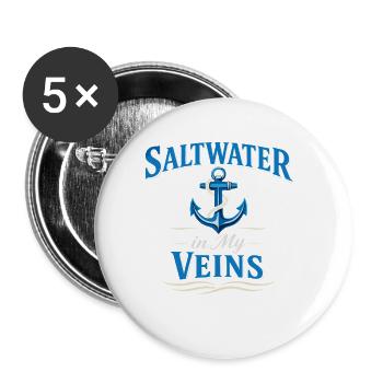 Cadeau de navigation pour le travail de matelot en mer - Lot de 5 petits badges (25 mm) - blanc - Devant