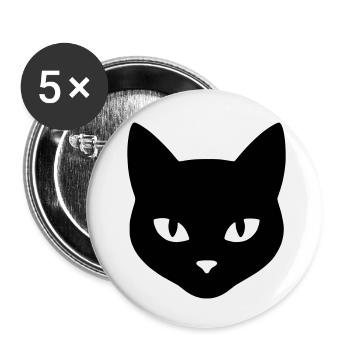 Tête_de_chat - Buttons small 1''/25 mm (5-pack) - white - Front