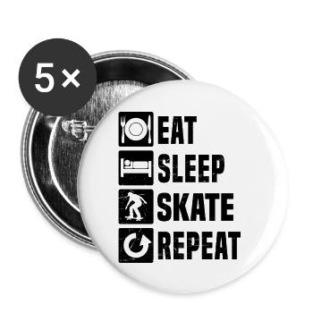Skateboarding perfect for every skater - Buttons small 1''/25 mm (5-pack) - white - Front