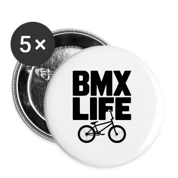 Vie BMX - Lot de 5 petits badges (25 mm) - blanc - Devant