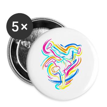 Breakdancing - Buttons small 1''/25 mm (5-pack) - white - Front