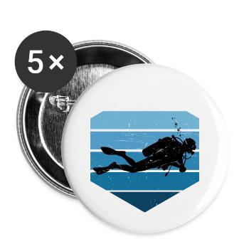 Diving Fokus pur - Buttons klein 25 mm (5er Pack) - Weiß - Vorne