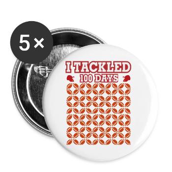 I Tackled 100 Days Of School  - Buttons small 1''/25 mm (5-pack) - white - Front
