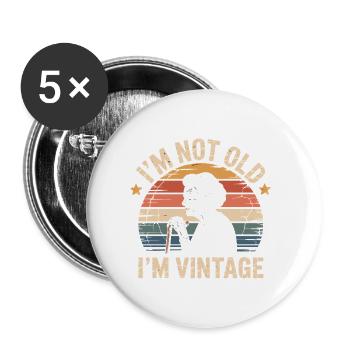 I'm Not Old I'm Vintage Granny Humor - Buttons small 1''/25 mm (5-pack) - white - Front