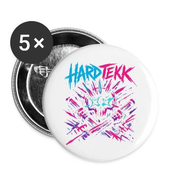 Hardtekk Tekke East Germany - Buttons small 1''/25 mm (5-pack) - white - Front