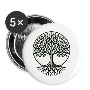 Tree of Life - Gaia - Nature - Buttons small 1''/25 mm (5-pack) - white - Front