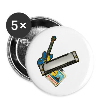 THE BLUES ROAD #1 – Ton & Bild - Buttons klein 25 mm (5er Pack) - Weiß - Vorne