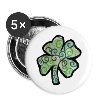 Swirled Shamrock in Pastel Greens - Buttons small 1''/25 mm (5-pack) - white - Front