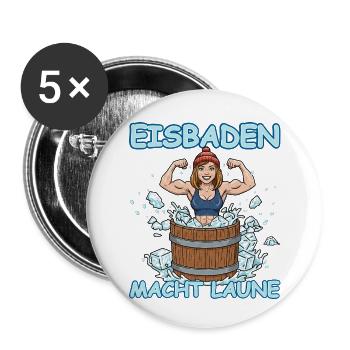 Eisbaden Für Damen - Buttons klein 25 mm (5er Pack) - Weiß - Vorne