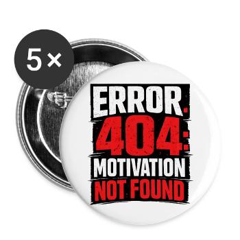 404 - Motivation non trouvée minimaliste - Lot de 5 petits badges (25 mm) - blanc - Devant