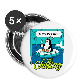 That's okay - Buttons small 1''/25 mm (5-pack) - white - Front