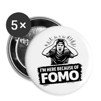 fear_of_fomo - Buttons klein 25 mm (5er Pack) - Weiß - Vorne