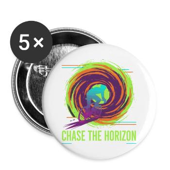 Chase the Horizon Cyclist - Buttons klein 25 mm (5er Pack) - Weiß - Vorne