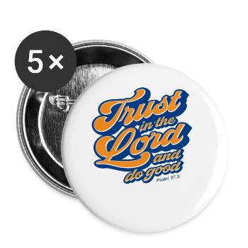 Christlicher Jesus-Gott-Anbetung-Glaube religiöse - Buttons klein 25 mm (5er Pack) - Weiß - Vorne