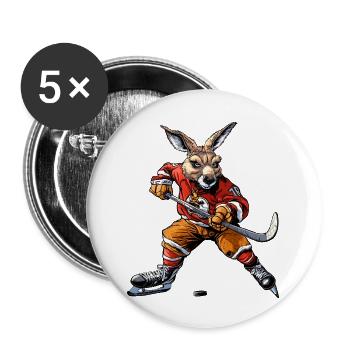 Hockey sur glace des Kangourous - Lot de 5 petits badges (25 mm) - blanc - Devant