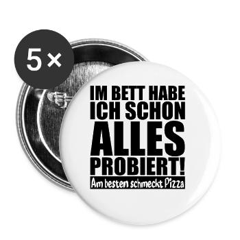 Sarcasme de la pizza - Lot de 5 petits badges (25 mm) - blanc - Devant