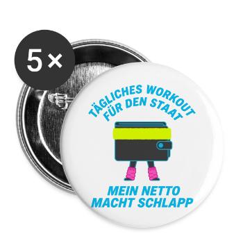 Daily workout for the state - Buttons small 1''/25 mm (5-pack) - white - Front