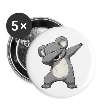 Dab-Koala Motiv – Cartoon Koala - Buttons klein 25 mm (5er Pack) - Weiß - Vorne