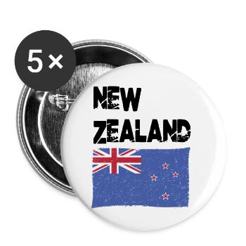 Neuseeländische Neuseeländische Neuseeländische Neuseeländische Flagge - Buttons klein 25 mm (5er Pack) - Weiß - Vorne