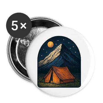 Mountain Night Tent Camp - Buttons small 1''/25 mm (5-pack) - white - Front