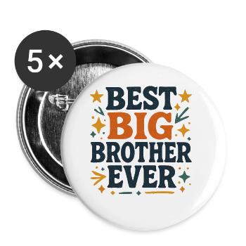 LE MEILLEUR GRAND FRÈRE DE TOUS LES TEMPS - Lot de 5 petits badges (25 mm) - blanc - Devant