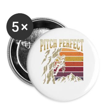 Pitch Perfect Climbing Mountaineering Retro - Buttons small 1''/25 mm (5-pack) - white - Front