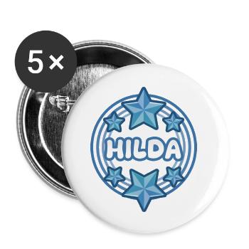 First name Hilda - Buttons small 1''/25 mm (5-pack) - white - Front