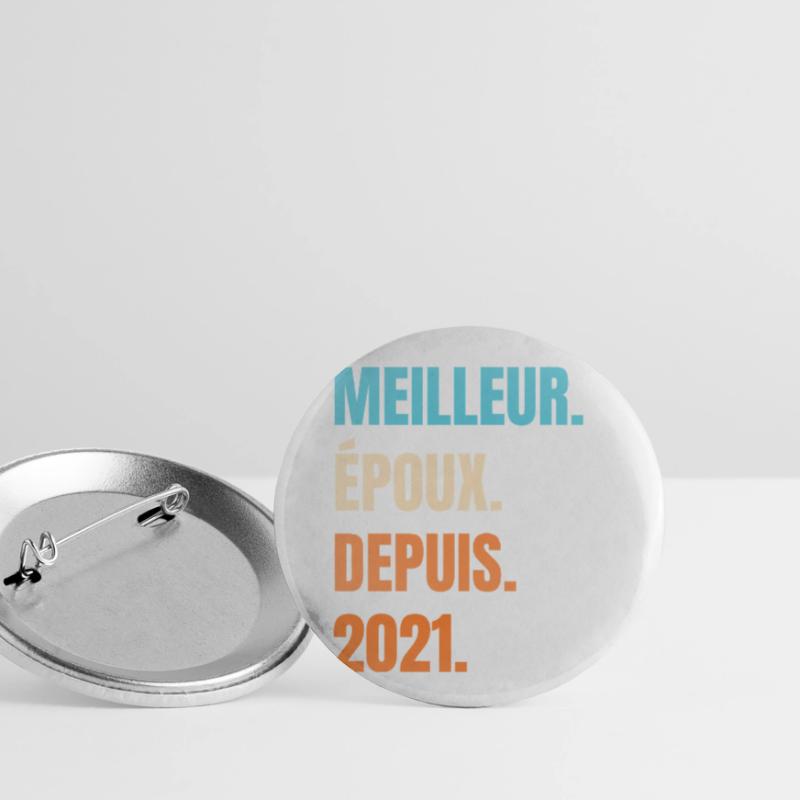 Bester Ehemann seit 2021 Geschenk-Ehemann Buttons klein 25 mm (5er Pack)