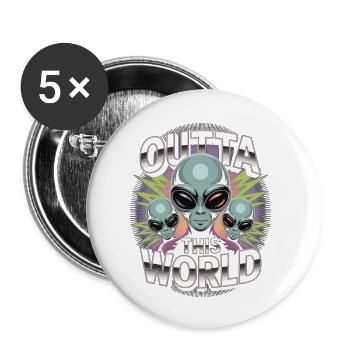 Outta This World Alien Shirt – 90s Style - Buttons small 1''/25 mm (5-pack) - white - Front