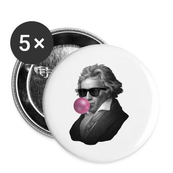 Genie mit Bubblegum und Sonnenbrille - Buttons klein 25 mm (5er Pack) - Weiß - Vorne