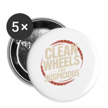 Track Day Bremsstaub Hpde Track Car Autocross - Buttons klein 25 mm (5er Pack) - Weiß - Vorne