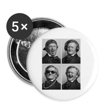 Richard Wagner - Lot de 5 petits badges (25 mm) - blanc - Devant