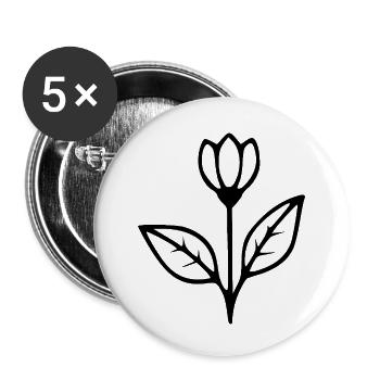 Fleurs Tulipe Fleurs Fleurs en fleur Herbes herbes fleurs sauvages - Lot de 5 petits badges (25 mm) - blanc - Devant