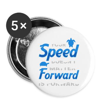 Forward is Forward Motivational Turtle Quote Art - Buttons small 1''/25 mm (5-pack) - white - Front