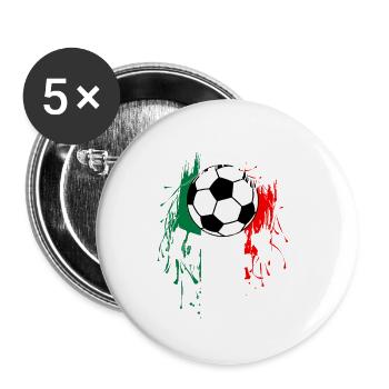 Italie Soccer Football italien - Lot de 5 petits badges (25 mm) - blanc - Devant