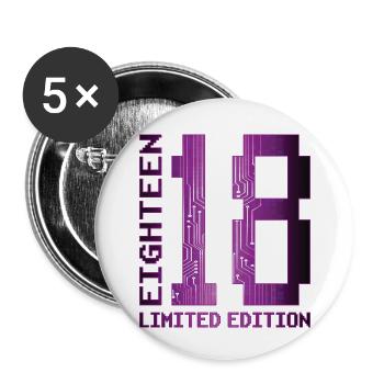18th Birthday Eighteen Gamer Limited Edition - Buttons small 1''/25 mm (5-pack) - white - Front
