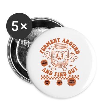 Sauerteig fermentieren und Brotbacken erfahren - Buttons klein 25 mm (5er Pack) - Weiß - Vorne