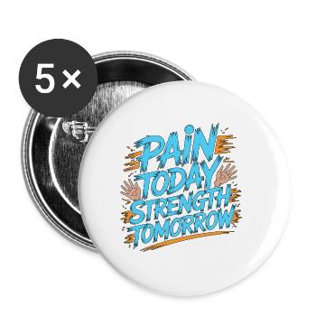 Thérapeute de la main Douleur aujourd’hui Orthopédie Strength - Lot de 5 petits badges (25 mm) - blanc - Devant