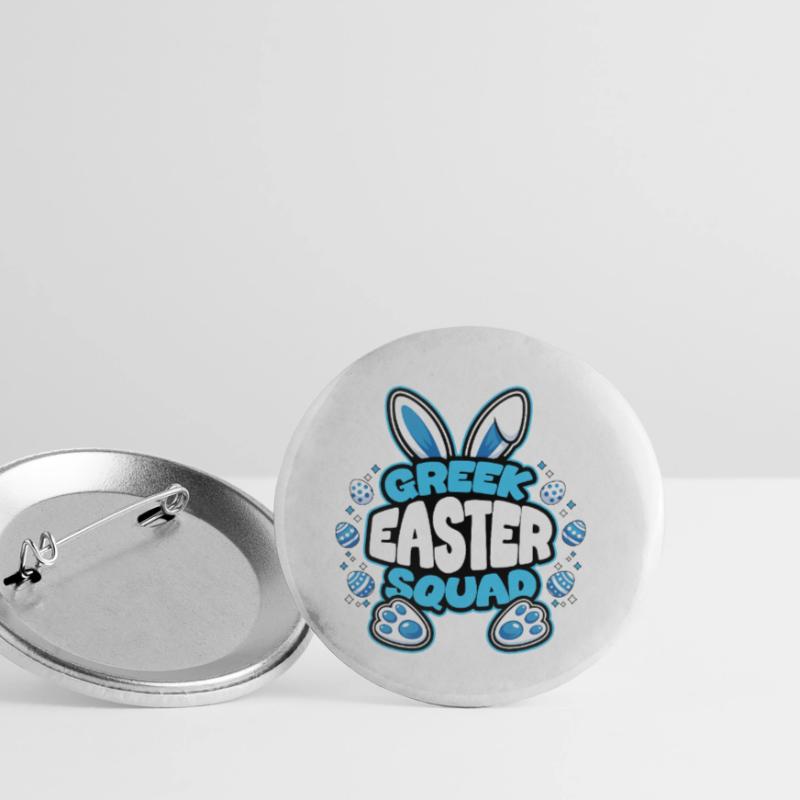 Greek Easter Squad Easter Bunny Easter Egg Buttons small 1''/25 mm (5-pack)